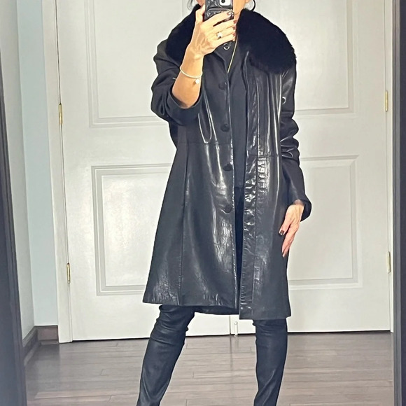 Vintage Leather Penny Lane Coat size L - Picture 4 of 13